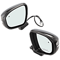 Driver and Passenger Side Mirror, Power Adjust, Non-Heated, Manual Folding, Paintable, In-housing Signal Light, No Memory, No Puddle Light, No Auto-Dimming, With Blind Spot Glass