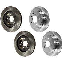Front and Rear Brake Disc, Plain Surface, 5 Lugs, 3.5L 6Cyl