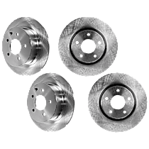 Front and Rear Brake Disc, Plain Surface, 5 Lugs, 2.5L 4Cyl