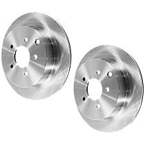 Rear, Driver and Passenger Side Brake Disc, Plain Surface, Solid, 5 Lugs, 308 mm