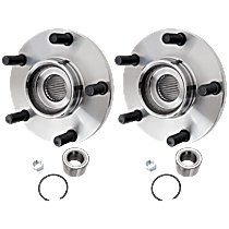 Front, Driver and Passenger Side Wheel Hub, 5 Lugs, With Bearing