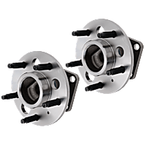 Rear, Driver and Passenger Side Wheel Hub, 5 Lugs, With Bearing, With Sensor