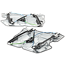 Front, Driver and Passenger Side Power Window Regulator, With Motor