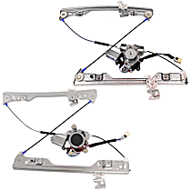 Front, Driver and Passenger Side Power Window Regulator, With Motor, For Models With Auto Up/Down