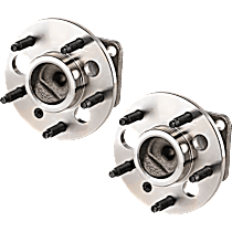 Rear, Driver and Passenger Side Wheel Hub, 5 Lugs, With Bearing, With Sensor