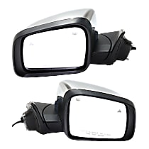 Driver and Passenger Side Mirror, Power, Power Folding, Heated, Chrome, In-housing Signal Light, With memory, Without Puddle Light, Without Auto-Dimming, With Blind Spot Detection in Glass