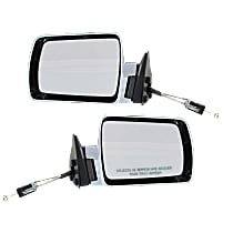 Driver and Passenger Side Mirrors, Manual Adjust, Non-Folding, Non-Heated, Chrome, No Signal Light, No Memory, No Puddle Light, No Auto-Dimming, No Blind Spot Feature