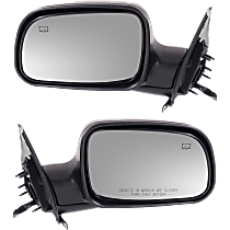 Driver and Passenger Side Mirrors, Power, Manual Folding, Heated, Textured Black, Without Signal Light, Without memory, Without Puddle Light, Without Auto-Dimming, Without Blind Spot Feature