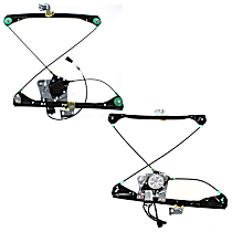 Front, Driver and Passenger Side Power Window Regulator, With Motor, 4-Door, Sedan