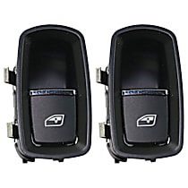 Front and Rear, Passenger Side Window Switches, Black, 1-Button
