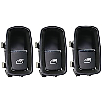 Front, Passenger Side, Rear, Driver and Passenger Side Window Switches, Black, 1-Button
