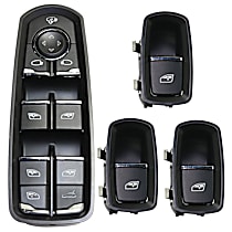 Front and Rear, Driver and Passenger Side Window Switches, Black