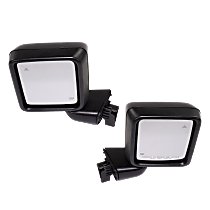 Driver and Passenger Side Mirrors, Power, Manual Folding, Heated, Textured Black, Without Signal Light, Without memory, Without Puddle Light, Without Auto-Dimming, With Blind Spot Detection in Glass