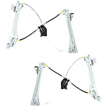 Front, Driver and Passenger Side Power Window Regulator, Without Motor, Coupe