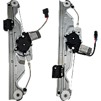 Rear, Driver and Passenger Side Power Window Regulator, With Motor