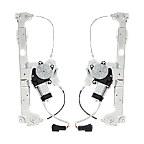 Rear, Driver and Passenger Side Power Window Regulator, With Motor