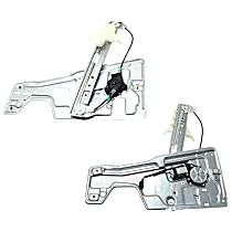 Front, Driver and Passenger Side Power Window Regulator, With Motor