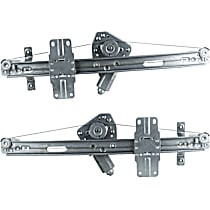 Front, Driver and Passenger Side Power Window Regulator, With Motor, For Models With Express Up and Down