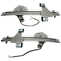 Rear, Driver and Passenger Side Power Window Regulator, With Motor