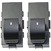 Front and Rear, Driver and Passenger Side Window Switch Black 1 Button