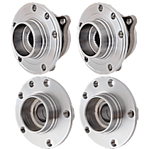 Front and Rear, Driver and Passenger Side Wheel Hub, 5 Lugs, With Bearing