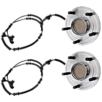 Rear, Driver and Passenger Side Wheel Hub, FWD, 5 Lugs, With Bearing, With Sensor