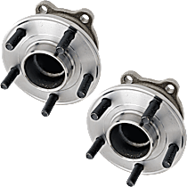 Rear, Driver and Passenger Side Wheel Hubs, with Bearing, For Models without Parking Assist