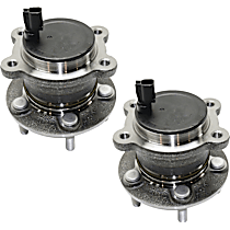 Rear, Driver and Passenger Side Wheel Hub, 5 Lugs, With Bearing, With Sensor