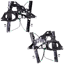 Front, Driver and Passenger Side Power Window Regulator, With Motor, 2-pin connector