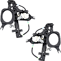 Rear, Driver and Passenger Side Power Window Regulator, With Motor