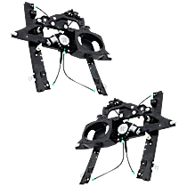 Front, Driver and Passenger Side Power Window Regulator, With Motor