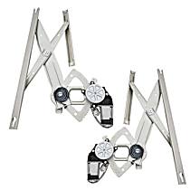Rear, Driver and Passenger Side Power Window Regulators, with Motor
