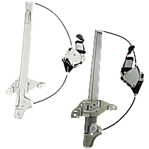 Rear, Driver and Passenger Side Power Window Regulator, With Motor