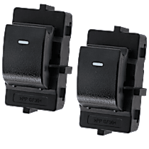 Front or Rear, Driver and Passenger Side Window Switches, Black