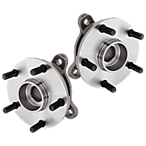Front, Driver and Passenger Side Wheel Hub, 5 Lugs, With Bearing, AWD