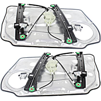 Front, Driver and Passenger Side Power Window Regulator, Without Motor
