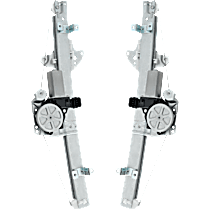 Front, Driver and Passenger Side Power Window Regulator, With Motor
