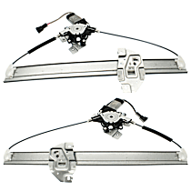 Rear, Driver and Passenger Side Power Window Regulator, With Motor
