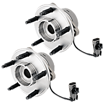 Front, Driver and Passenger Side Wheel Hub, 4-Wheel ABS, With 5 Stud Hub, 5 Lugs, With Bearing, With Sensor