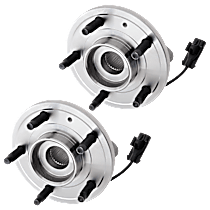 Front, Driver and Passenger Side Wheel Hub, FWD, 5 Lugs, With Bearing