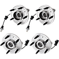 Front and Rear, Driver and Passenger Side Wheel Hub, AWD, FWD, 5 Lugs, With Bearing