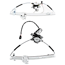 Front, Driver and Passenger Side Power Window Regulator, With Motor