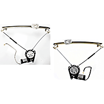 Front, Driver and Passenger Side Window Regulators, Power, With Motor