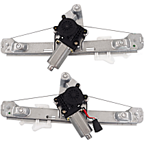 Rear, Driver and Passenger Side, Window Regulators, Power, with Motor
