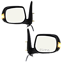 Driver and Passenger Side Mirror, Power Adjust, Non-Heated, Paintable, Manual Folding, In-housing Signal Light, No Blind Spot Feature, No Memory, No Puddle Light, No Auto-Dimming
