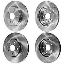 Front and Rear Brake Discs, Plain Surface, Vented, 5 Lugs, 321mm Front Disc