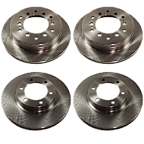 Front and Rear Brake Disc, Plain Surface, Vented, 6 Lugs, 4.7L 8Cyl