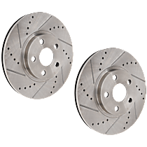 Front and Rear Brake Disc, Cross-drilled and Slotted, Vented, 5 Lugs, 274.8 mm, 1.8L 4Cyl