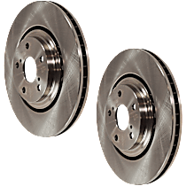 Front and Rear Brake Disc, Plain Surface, Vented, 5 Lugs, 327.91 mm