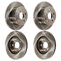 Front and Rear Brake Disc, Plain Surface, 5 Lugs